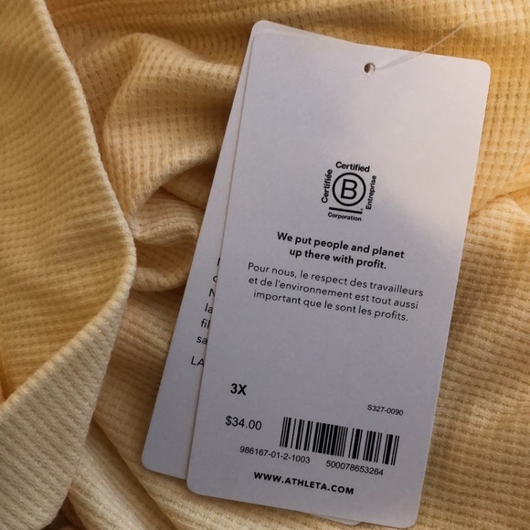 NWT ATHLETA WIND DOWN SLEEP SHORT IN LUNARIA YELLOW SZ 3X - Picture 4 of 5